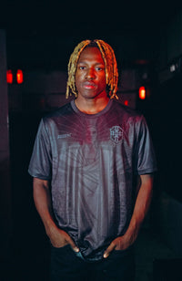 Brazil Redeemer Blackout football jersey standard fit performance fabric on model available @ asphaltsocialklub.com 