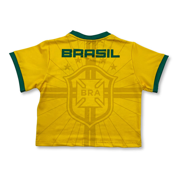 Brazil Redeemer Crop Top back yellow fitted top stretch fabric available @ asphaltsocialklub.com