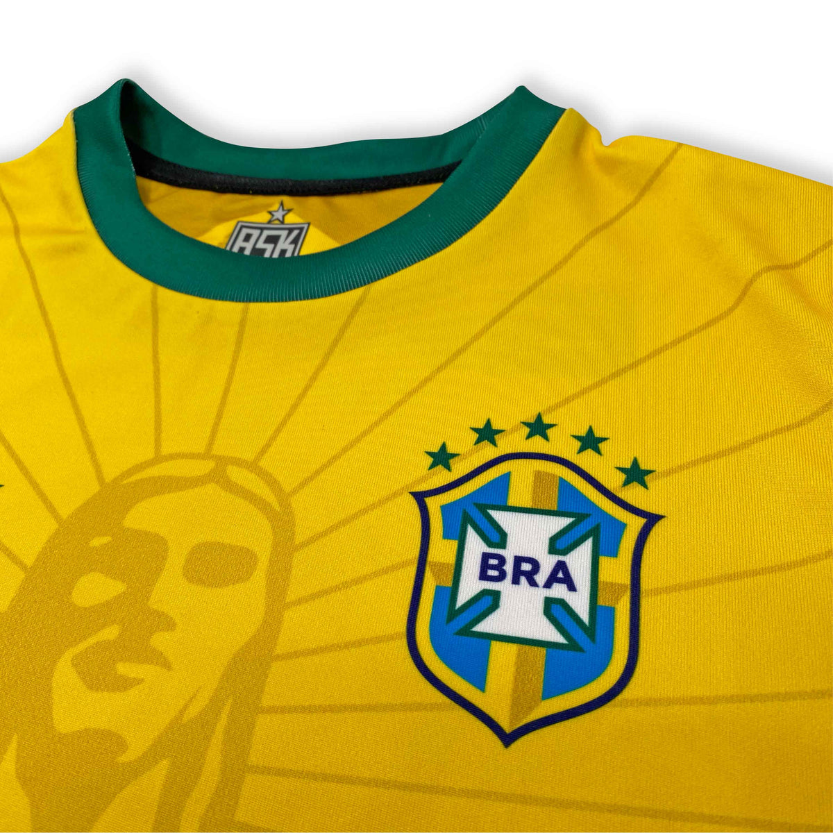 Brazil Redeemer Crop Top detail yellow fitted top stretch fabric available @ asphaltsocialklub.com 