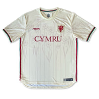 Cymru Cennin Pedr Away Football Jersey front off white standard fit performance fabric available @ asphaltsociaklub.com 