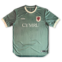 Cymru Cennin Pedr Football Jersey Front soft green performance fabric standard fit available @ asphatsocialklub.com 
