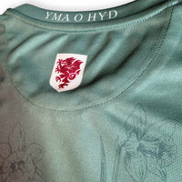 Cymru Cennin Pedr Third Football Jersey soft green detail shot performance fabric available @ asphaltsocialklub.com 