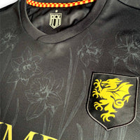 Cymru Glyndwr Edition Football Jersey anthracite woven crest detail available @ asphaltsocialklub.com