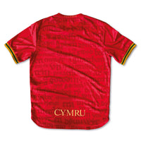 Cymru Hanes Home Football Jersey back red standard fit performance fabric available @ asphaltsocialklub.com