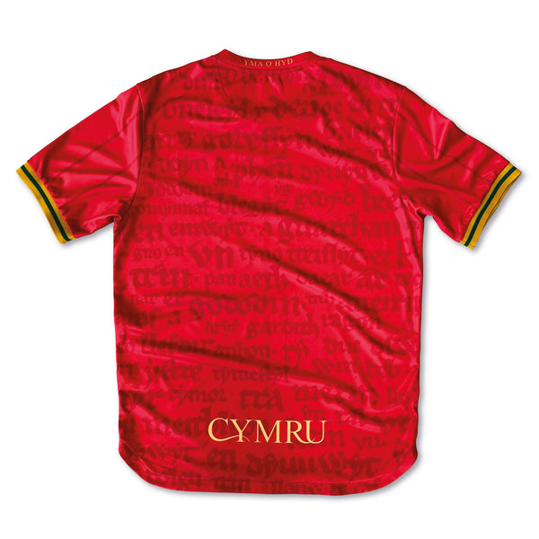 Cymru Hanes Home Football Jersey back red standard fit performance fabric available @ asphaltsocialklub.com