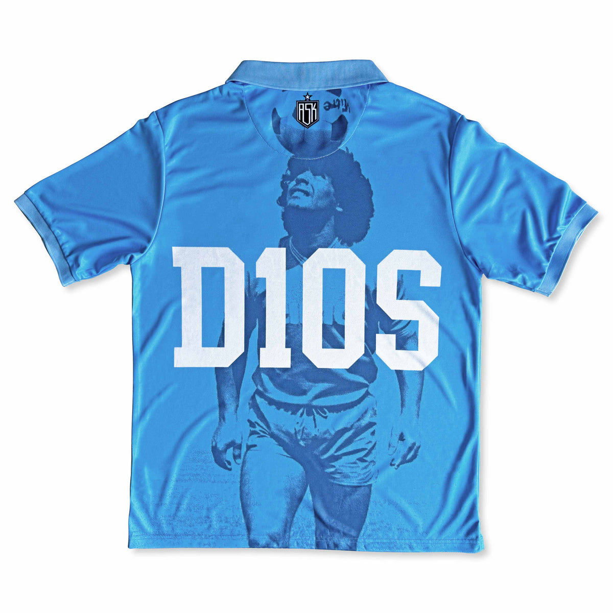 Diego Home Football Jersey Back sky blue  Napoli inspired retro style performance fabric available @ asphaltsocialklub.com 