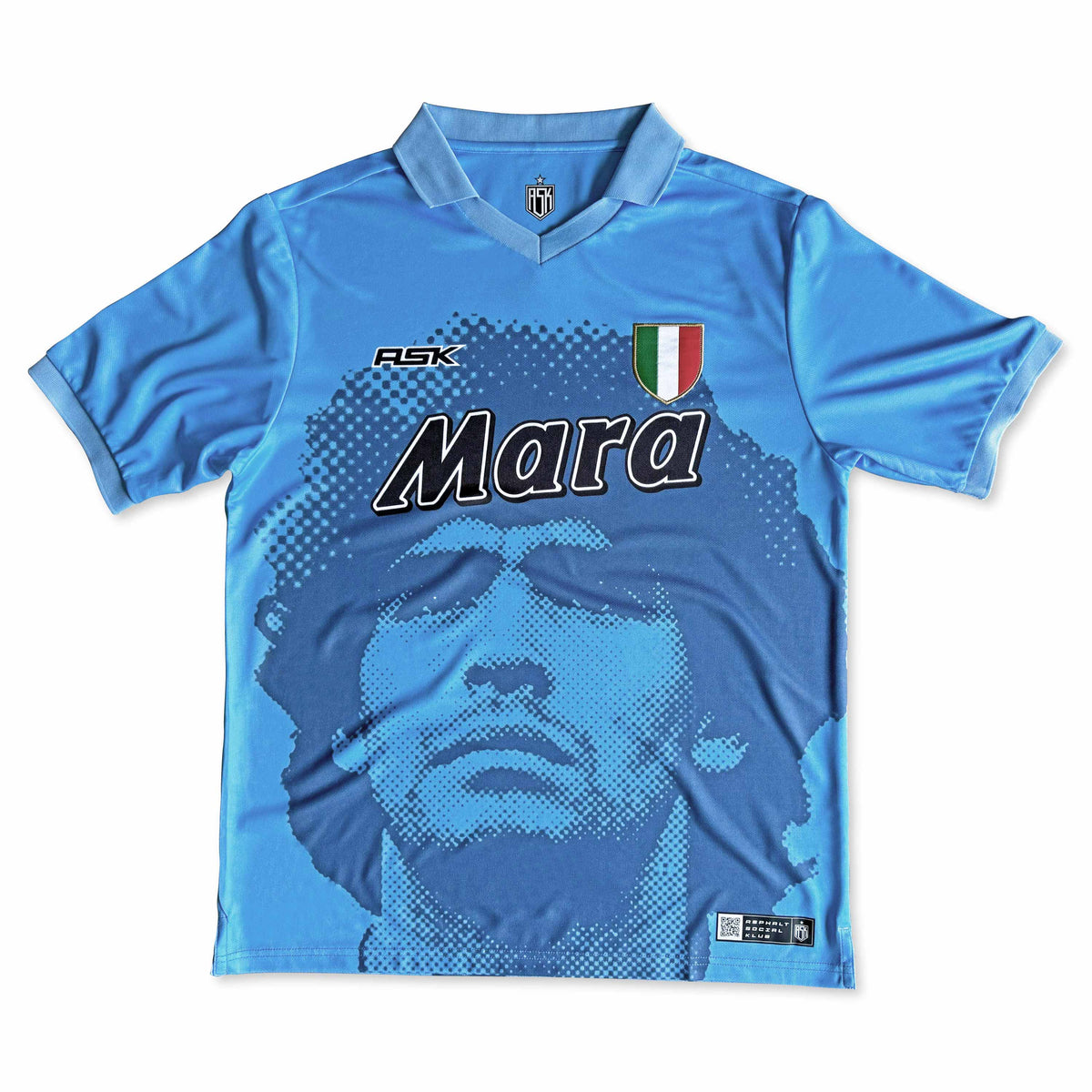 Diego Home Football Jersey sky blue  retro style Napoli inspired standard fit performance fabric available @ asphaltsocialklub.com 