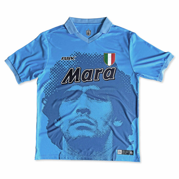 Diego Home Football Jersey sky blue  retro style Napoli inspired standard fit performance fabric available @ asphaltsocialklub.com 