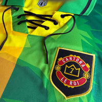 Eric Cantona Football jersey in green and yellow performance fabric available @ asphaltsocialklub.com