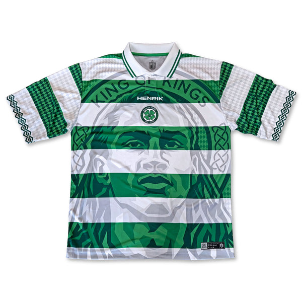Henrik Home Football Jersey front green white boxy fit retro style available @ asphaltsocialklub.com