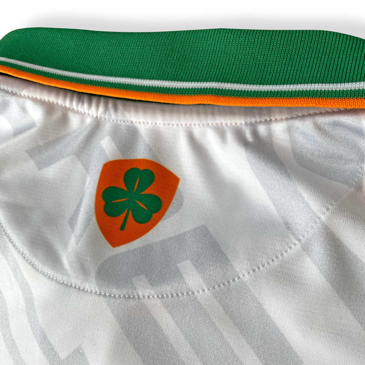 Ireland 90's Away Football Jersey white back neck detail standard fit retro style available  @ asphaltsocialklub.com 
