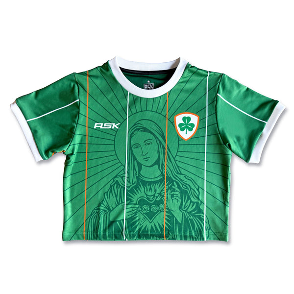 Ireland Crop Top Front green fitted top stretch fabric available @ asphaltsocialklub.com 