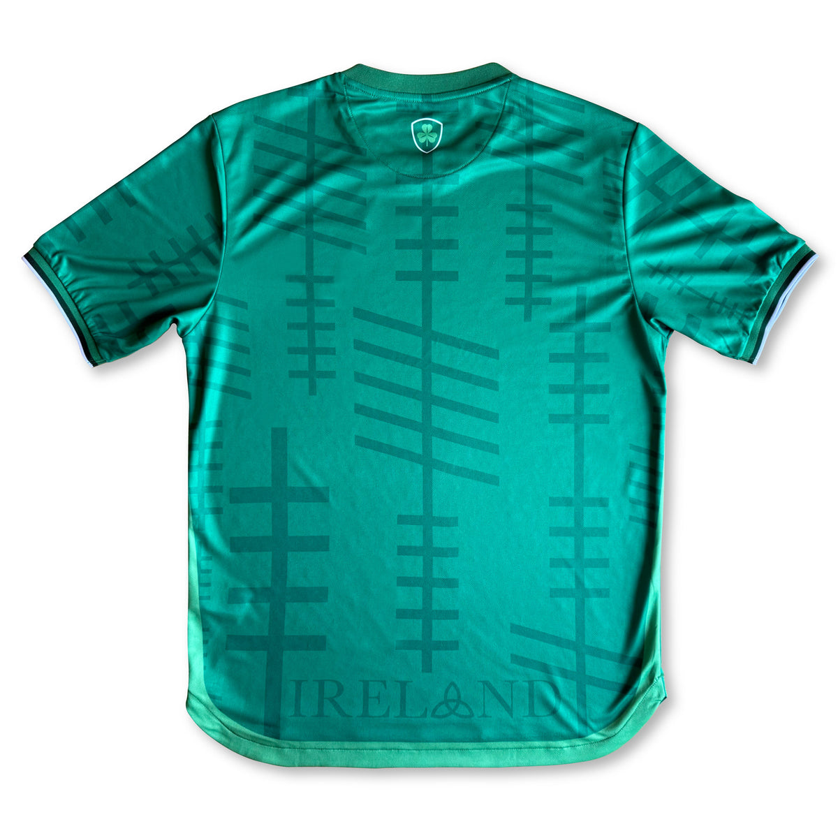 Ireland Ogham Home Football Jersey Back Emerald Green standard fit performance fabric available @ asphatsocialklub.com 