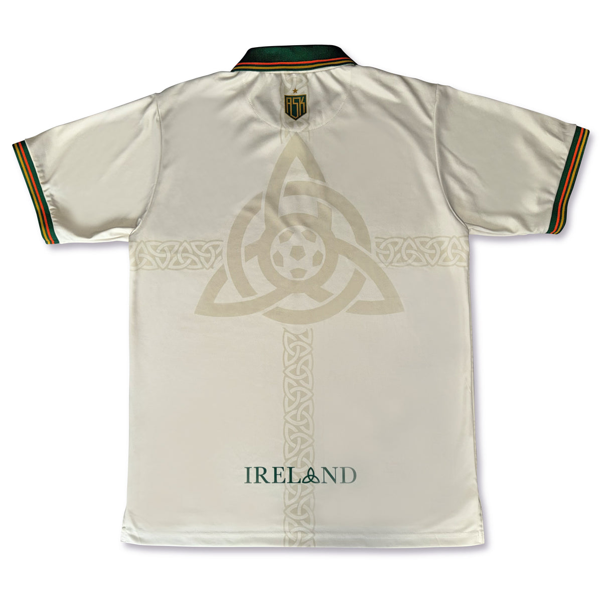 Ireland Triquetra Football Jersey back off white standard fit performance fabric available@ asphaltsocialklub.com 