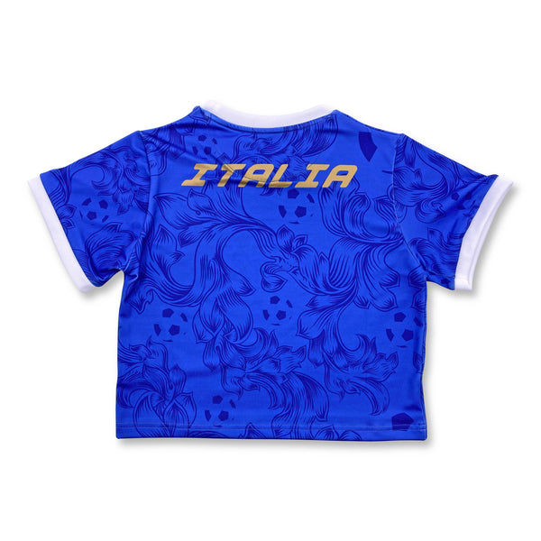 Italy Crop Top back blue fitted top stretch fabric available @ asphaltsocialklub.com 