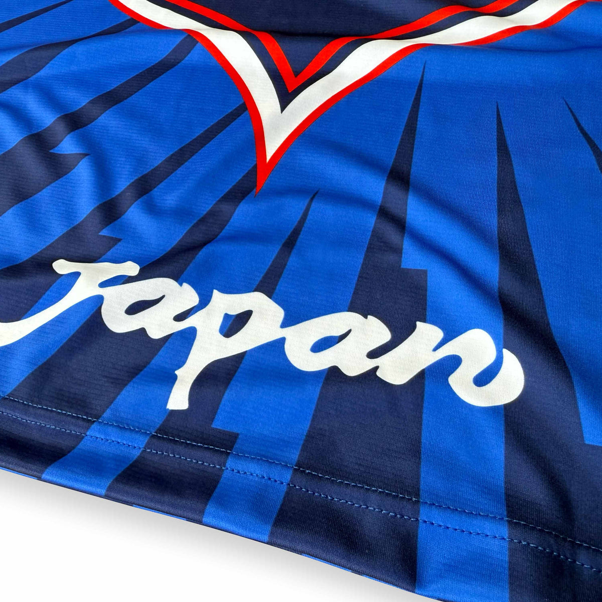 Japan Mecha 90's Home Football Jersey samurai blue back hem detail retro style boxy fit available @ asphaltsocialklub.com