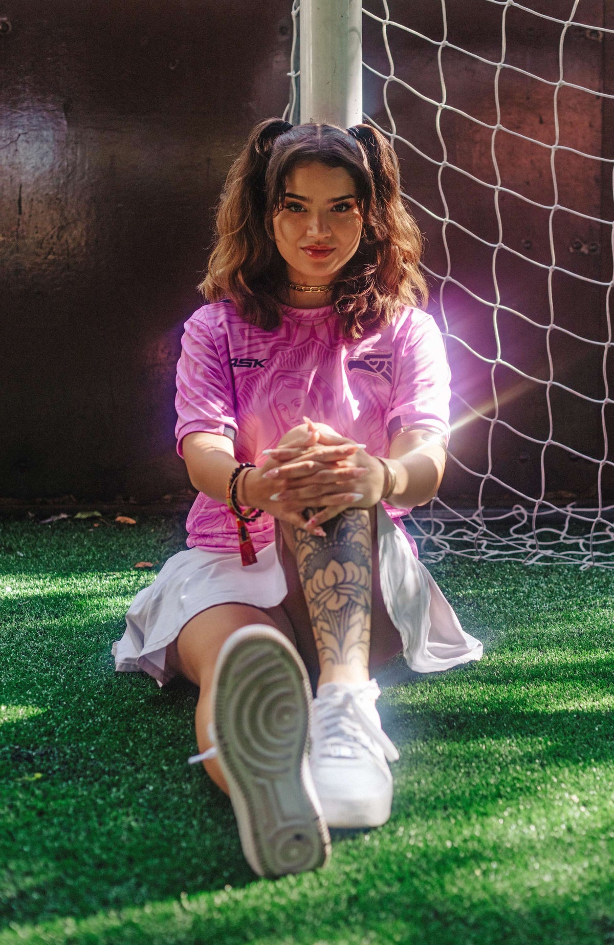Mexico Copa football jersey pink regular fit on model available @ asphaltsocialklub.com 