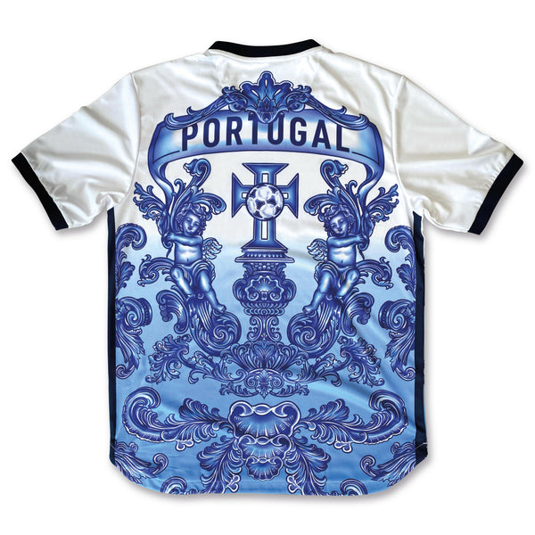 Portugal Azulejo Football Jersey back white standard fit performance fabric available @ asphaltsocialklub.com 