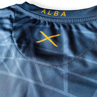 Scotland Hampden Football jersey navy back detail standard fit performance fabric available @ asphaltsocialklub.com 
