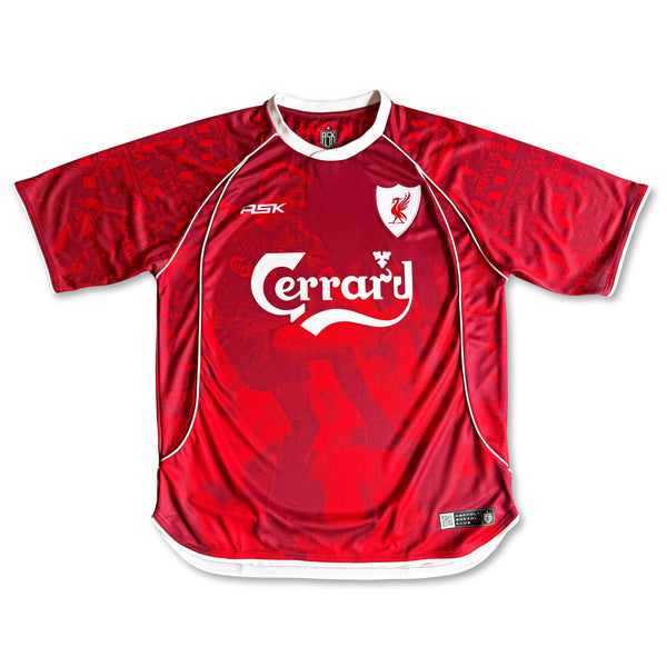 Stevie G Football Jersey red retro style oversize fit performance fabric available @ asphaltsocialklub.com 