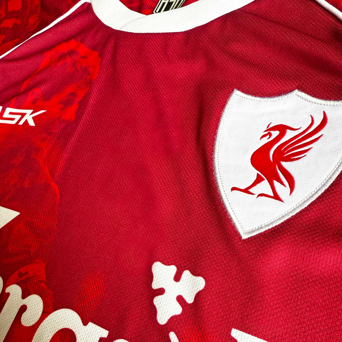 Stevie G Football Jersey red retro style oversize fit woven crest detail available @ asphaltsocialklub.com 