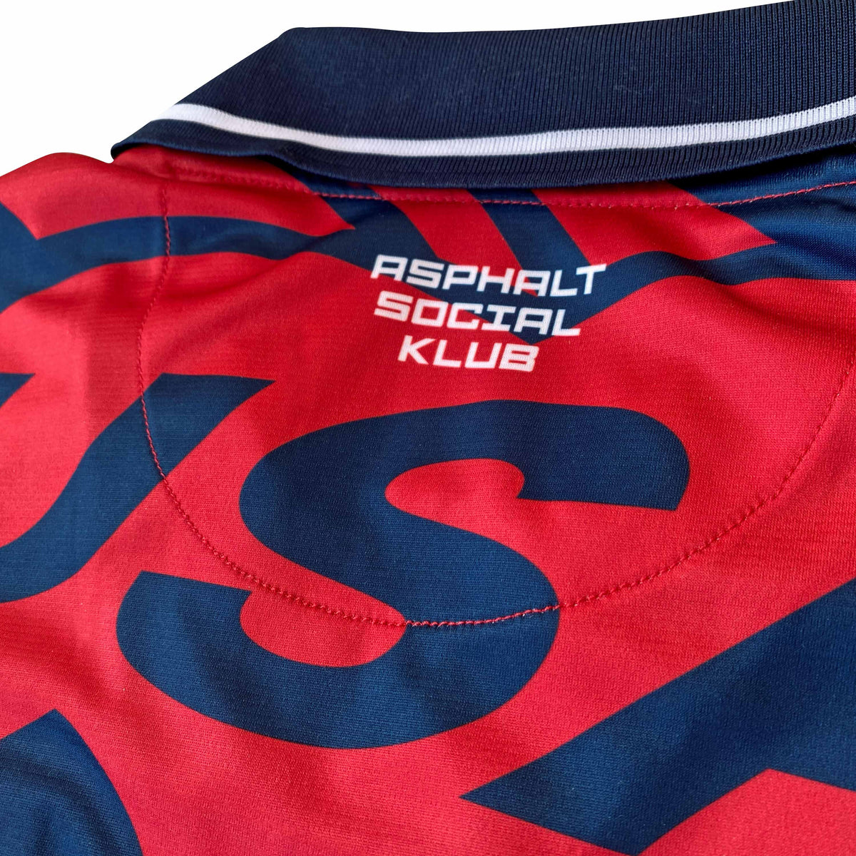 USA Pop Football Jersey back detail red navy retro style relaxed fit performance fabric available @ asphaltsocialklub.com 
