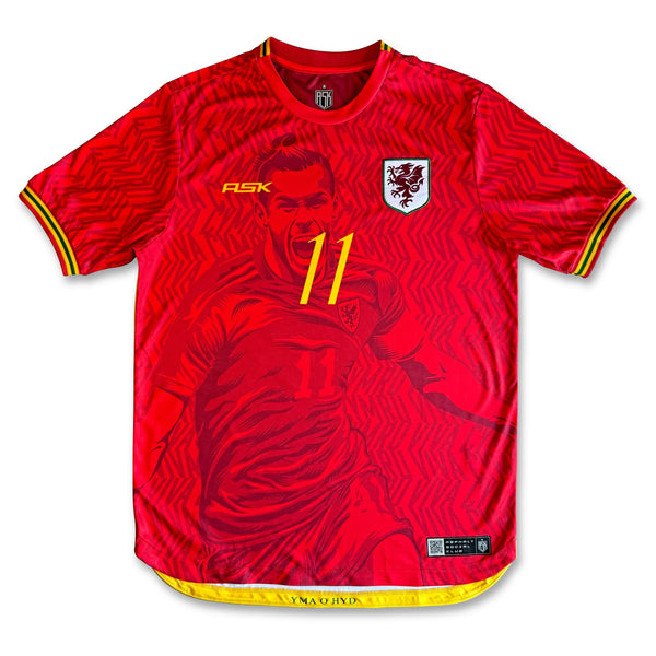 Viva Cymru Football Jersey red Gareth Bale inspired standard fit performance fabric available @ asphaltsocialklub.com 